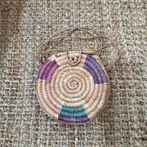 Handcrafted Woven Round Bag - Multicolor